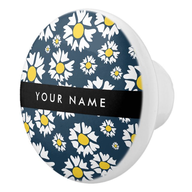 Daisy Muster, White Daisies, Ihr Name Keramikknauf (Rechts)