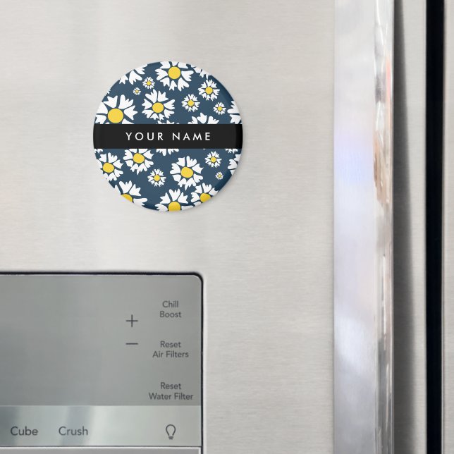 Daisy Muster, White Daisies, Ihr Name Magnet (In Situ (Kühlschrank))