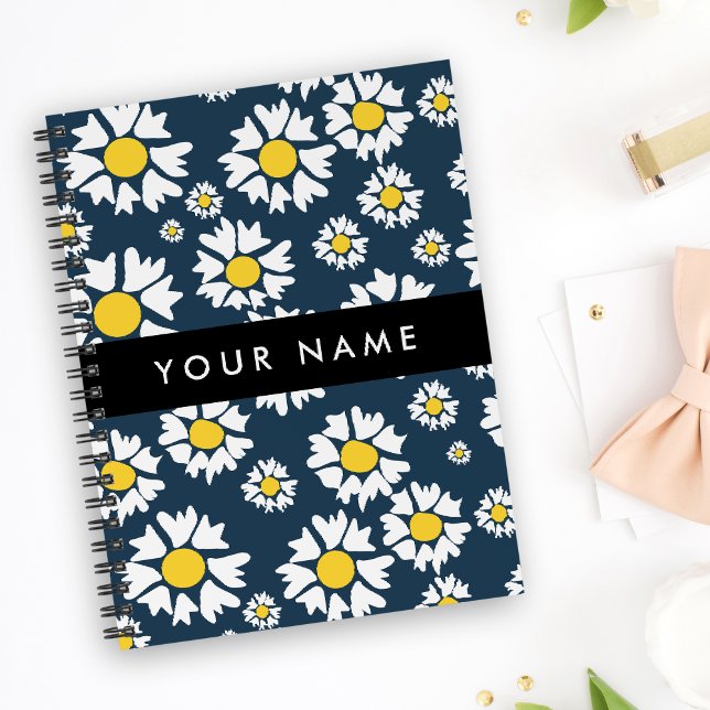 Daisy Muster, White Daisies, Ihr Name Notizbuch (Von Creator hochgeladen)