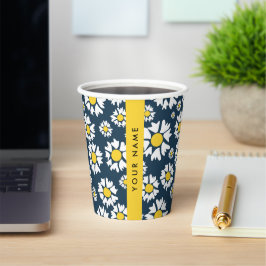 Daisy Muster, White Daisies, Ihr Name Pappbecher