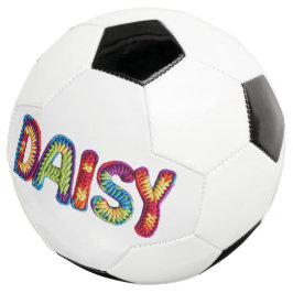 Daisy Name in lebendigem Häkelmuster Fußball