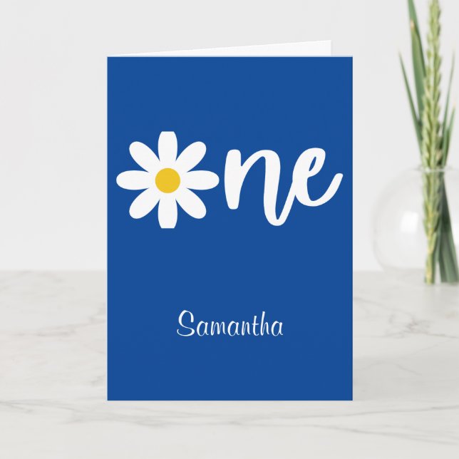 Daisy One 1. Geburtstag Karte (Vorderseite)