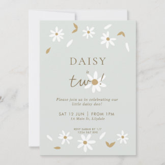 Daisy Party 2. Geburtstag Einladung - Sage