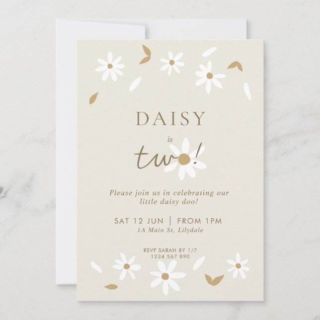 Daisy Party 2e Invitation anniversaire (Devant)