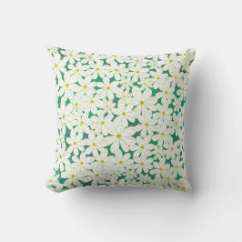 Daisy Patch - White daisies on emerald background Kissen