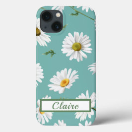 Daisy Pattern, Aquamariner Hintergrund, Personalis Case-Mate iPhone Hülle