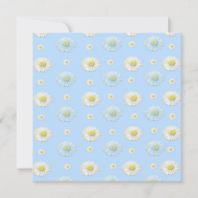 Daisy Pattern auf hellblauem Hintergrund Karte (Vorderseite)