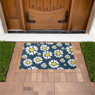 Daisy Pattern, Blumenmuster, weiße Daisien Fußmatte