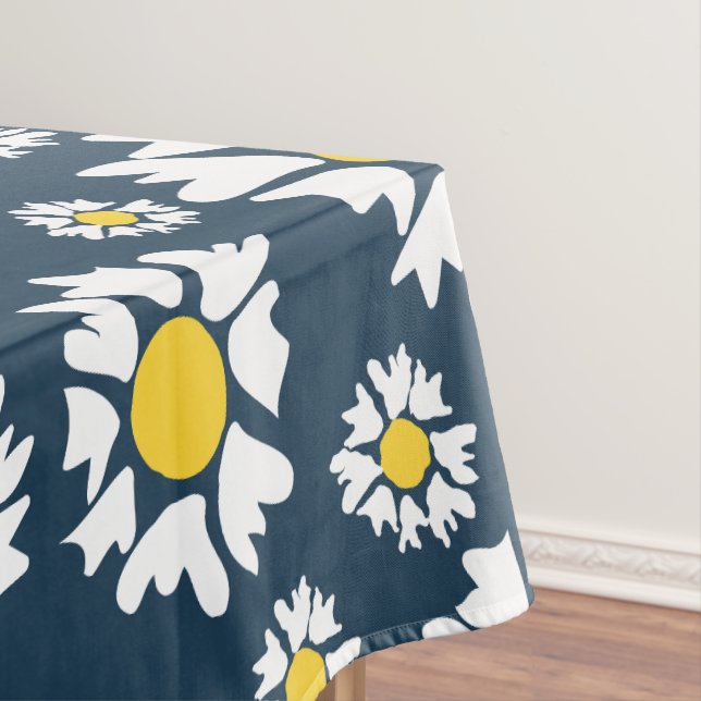 Daisy Pattern, Blumenmuster, weiße Daisien Tischdecke (Beispiel)