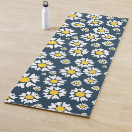 Daisy Pattern, Blumenmuster, weiße Daisien Yogamatte