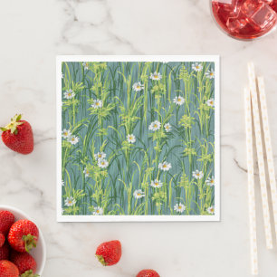 Daisy Pattern, grünes Muster, Serviette