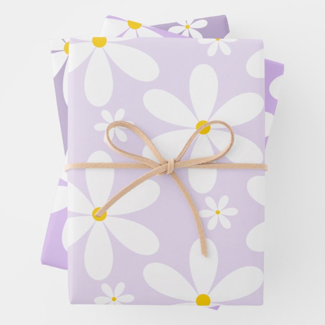 Daisy Pattern (Lila) Geschenkpapier Set (Beispiel)