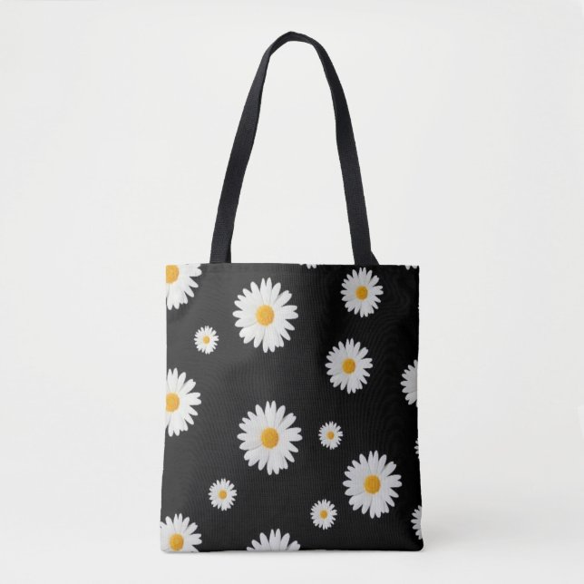 Daisy Pattern Print Tote Bag Tasche (Vorderseite)