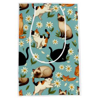 Daisy Paws Parade – Playful Cats & Blooms Mittlere Geschenktüte