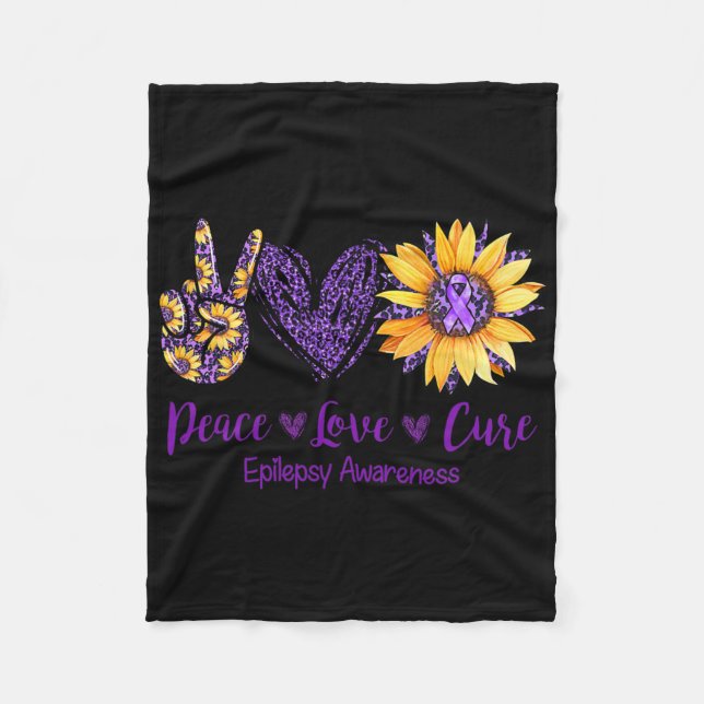 Daisy Peace Liebe Heilung Epilepsie Awareness Lila Fleecedecke (Vorderseite)