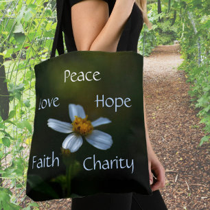 Daisy Peace Liebe Hope Faith Wohltätigkeit Floral  Tasche
