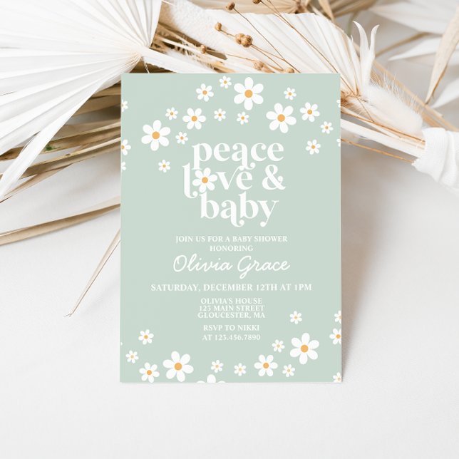 Daisy Peace Liebe Kinderdusche Einladung (Von Creator hochgeladen)