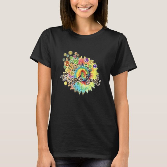 Daisy Peace Sign Blume T-Shirt (Vorderseite)