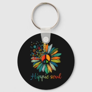 Daisy Peace Sign Hippie Soul Blume Liebe Geschenke Schlüsselanhänger