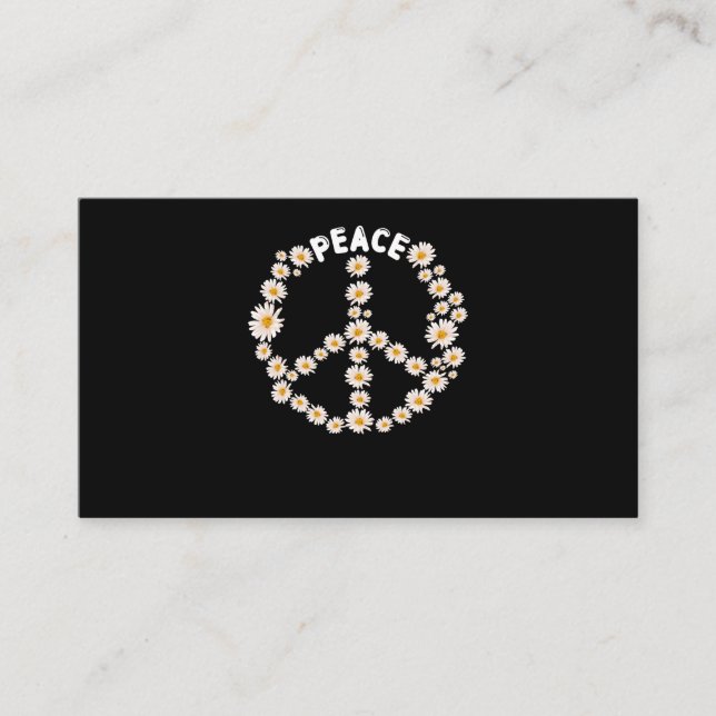 Daisy Peace Sign Women Gardener Hippie Visitenkarte (Vorderseite)