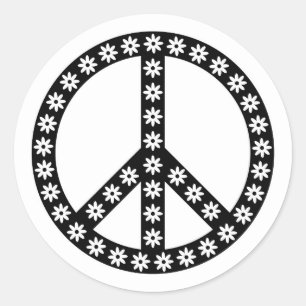 Daisy Peace Symbol Runder Aufkleber