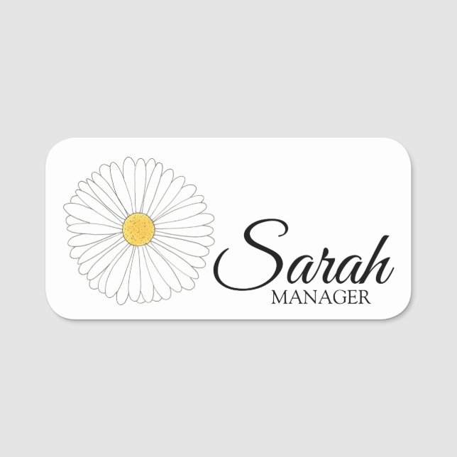 Daisy Petals Blossom Blume Shop Florist Namensschild (Vorderseite)