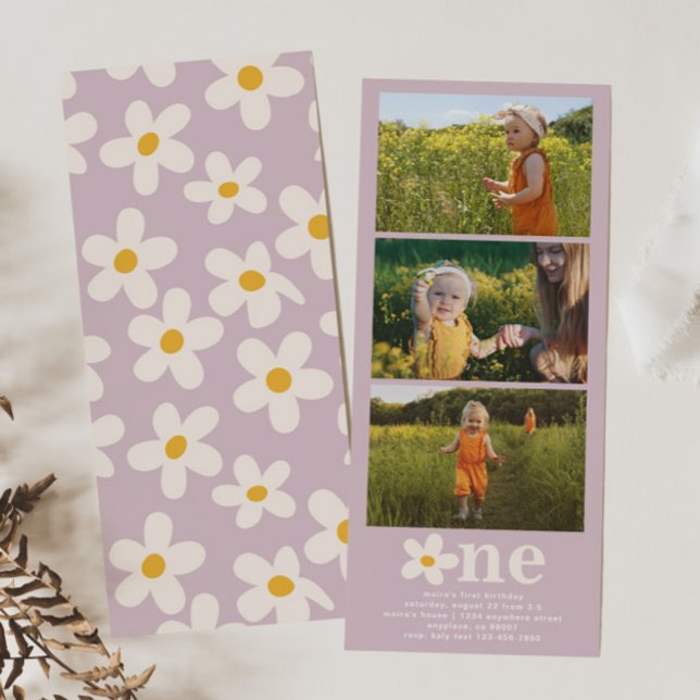 Daisy Photo Anniversaire Invitation (Créateur téléchargé)