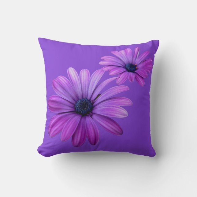 Daisy Pillows Blue Daisies Pillows Blume Dekoratio Kissen (Vorderseite)