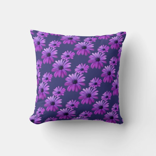 Daisy Pillows Blue Daisies Pillows Blume Dekoratio Kissen (Vorderseite)