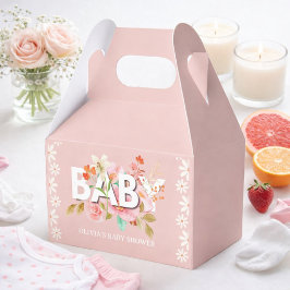 Daisy pink Baby Blume Kalligrafie Kinderdusche Geschenkschachtel