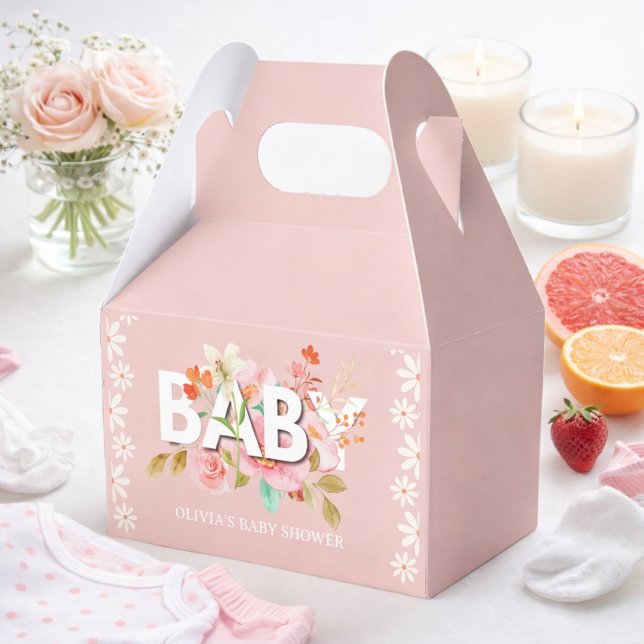 Daisy pink Baby Blume Kalligrafie Kinderdusche Geschenkschachtel (Von Creator hochgeladen)