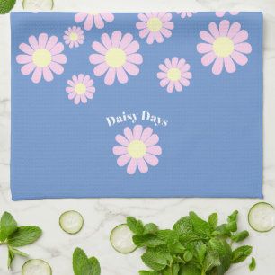Daisy Pink Blue Geschirrtuch