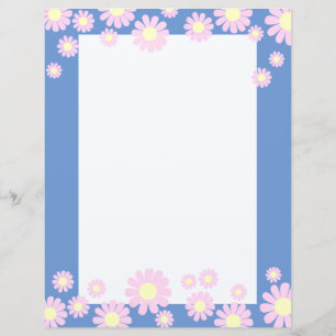 Daisy Pink Blue Staionery Paper