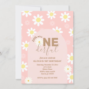 Daisy Pink Kleine Miss ONEderful Girl 1. Geburtsta Einladung