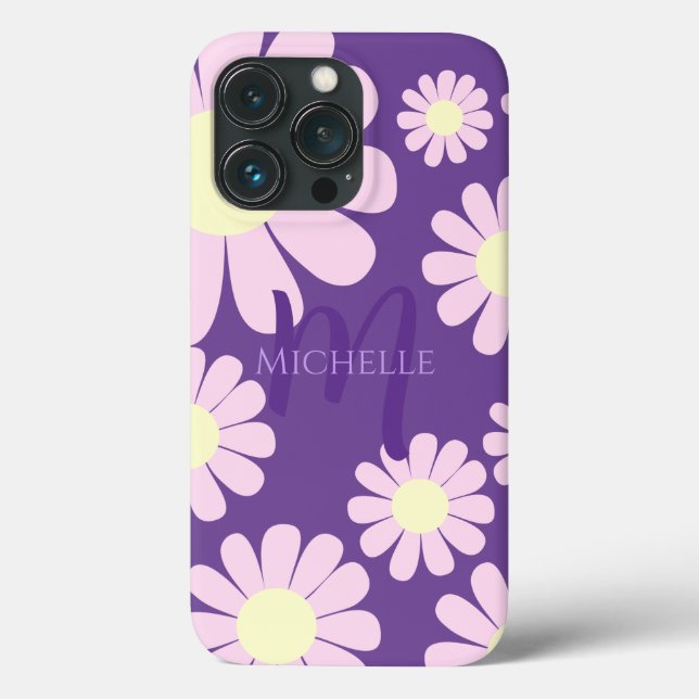 Daisy Pink Lila Monogram Case-Mate iPhone Hülle (Rückseite)