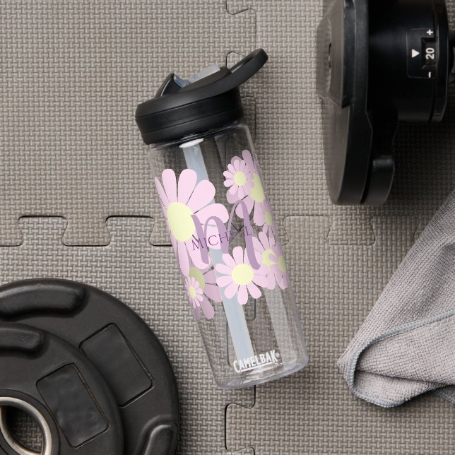 Daisy Pink Monogram Trinkflasche (Fitnessstudio)
