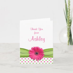 Daisy Polka Dot Daisy Bat mitzvah Carte de remerci