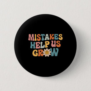 Daisy Positive Growth Mindset Retro Teacher Back T Button