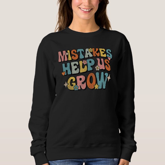 Daisy Positive Growth Mindset Retro Teacher Back T Sweatshirt (Vorderseite)