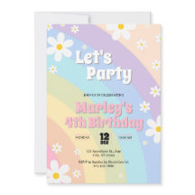 Daisy Retro Anniversaire Invitation