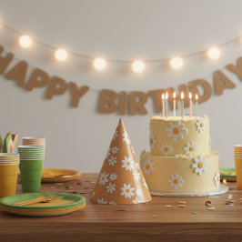 Daisy Retro birthday party hats Partyhütchen