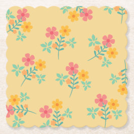 Daisy Retro Bouquet Muster in Gelb Untersetzer