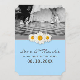 Daisy Ribbon - Dankeschön Card - Blau, Grau und We Dankeskarte