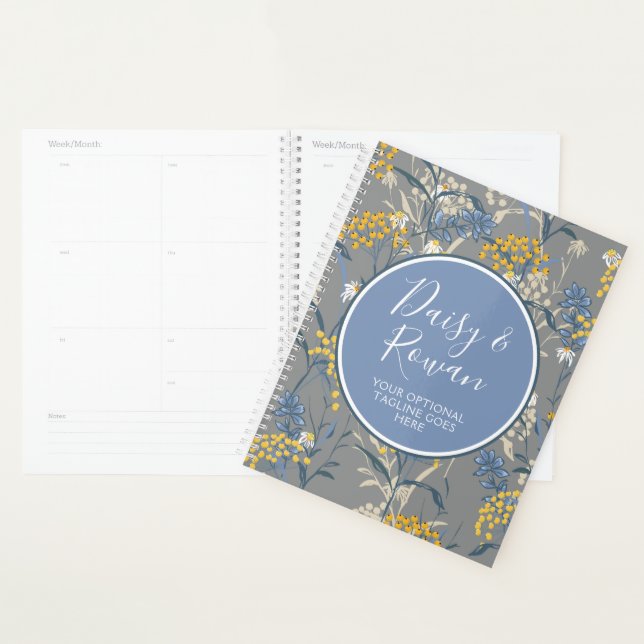 Daisy Rowan Navy & Yellow Berries Botanischer Flor Planer (Anzeige)