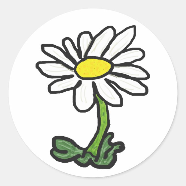 Daisy Runder Aufkleber (Vorderseite)
