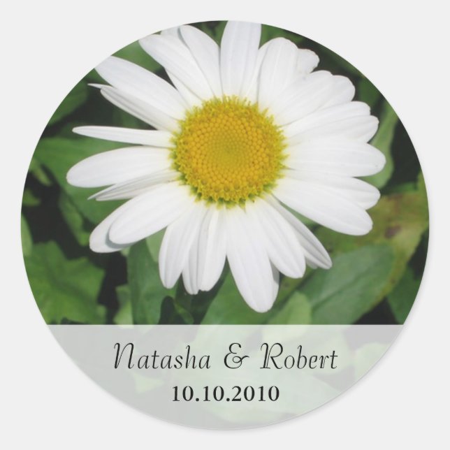 Daisy Save the Date Sticker (Vorderseite)