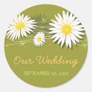 Daisy Save the Date Wedding Ankündigung 2 Runder Aufkleber