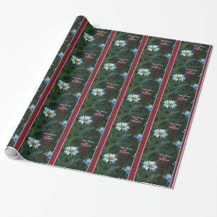 Daisy Season's Greetings Custom Wrapping Paper Geschenkpapier