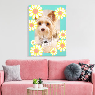 Daisy Simple Aquamarin Foto Leinwanddruck