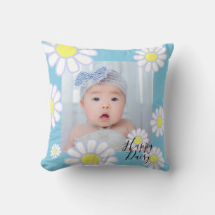 Daisy Simple Blue Foto Kissen
